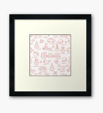 Seamless pattern with kids toys. Framed Print