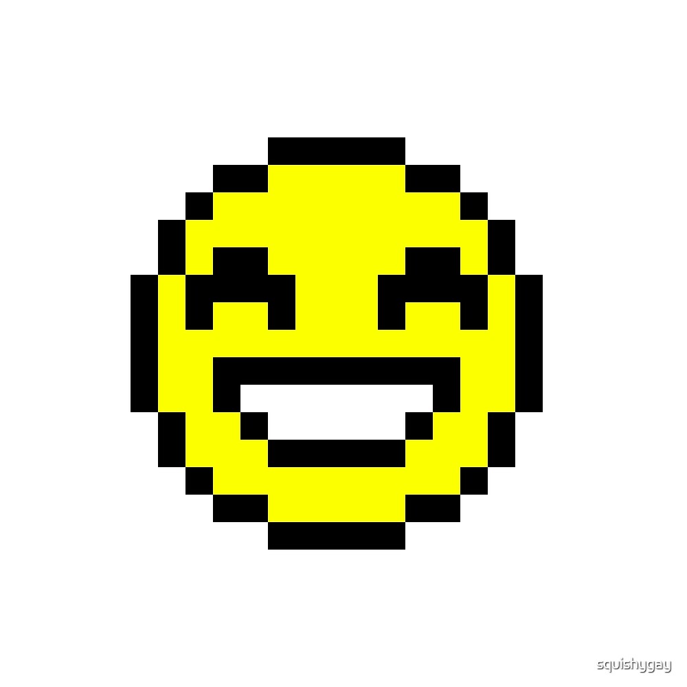 "Pixel Smiley Emoji" by squishygay | Redbubble