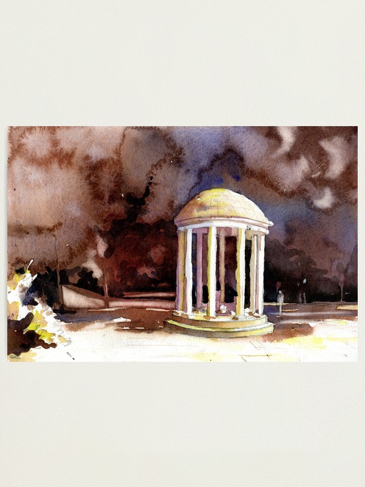 Watercolor Painting Of Old Well On University Of North Carolina Unc Chapel Hill Nc Photographic Print