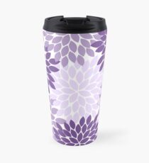 Purple Flower Burst Floral Petal Design Travel Mug