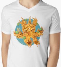 M is for MACREEPY MAC AND CHEESE! (blue) Men's V-Neck T-Shirt