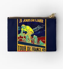 TOUR DE FRANCE; Vintage Bicycle Racing Print Zipper Pouch