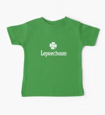 Leprechaun Logo With Shamrock White Baby Tee