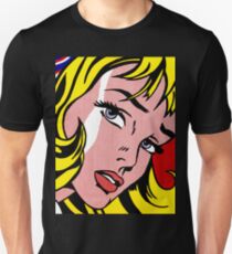 Pop art girl face, Roy Lichtenstein Unisex T-Shirt