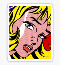 Pop art girl face, Roy Lichtenstein Sticker
