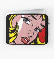Pop-Art-Mädchen Gesicht, Roy Lichtenstein Laptoptasche