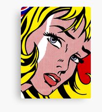 Visage de fille pop art, Roy Lichtenstein Impression sur toile