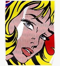 Pop art girl face, Roy Lichtenstein Poster