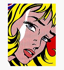 Pop art girl face, Roy Lichtenstein Photographic Print