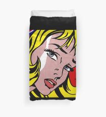 Visage de fille pop art, Roy Lichtenstein Housse de couette