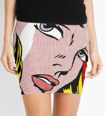 Visage de fille pop art, Roy Lichtenstein Minijupe