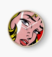 Pop-Art-Mädchen Gesicht, Roy Lichtenstein Uhr