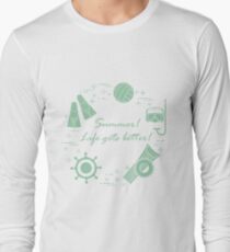 Steering wheel, gear for diving, swimming, ball. Long Sleeve T-Shirt