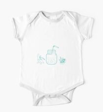 Jar with smoothies and ingredients for smoothie. One Piece - Short Sleeve