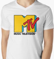 MTV Music Television Logo Men's V-Neck T-Shirt