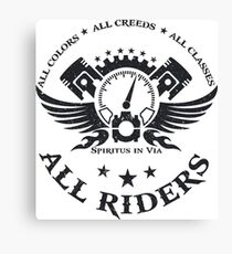 All Riders Classic Logo Distressed Black Canvas Print