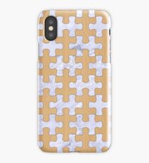PUZZLE1 WHITE MARBLE & NATURAL WHITE BIRCH WOOD iPhone Case