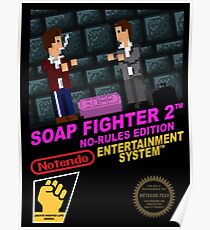 Retro Video Games Nintendo NES Cover Art Soap Fighter 2 Poster