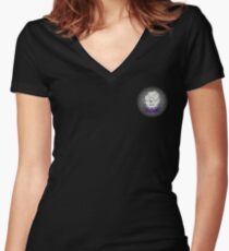 Bow Tie Skeleton Women's Fitted V-Neck T-Shirt