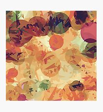 geometric circle and triangle pattern abstract background in orange brown green Photographic Print