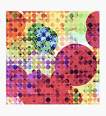 geometric circle pattern abstract background in red pink yellow orange green Photographic Print