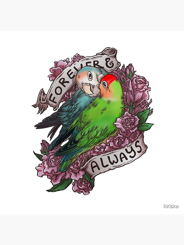 Forever and Always (peach-faced lovebird) by kiriska