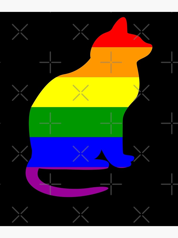 "Rainbow Cat Gay Pride Flag LGBTQIAPK " Metal Print by ...