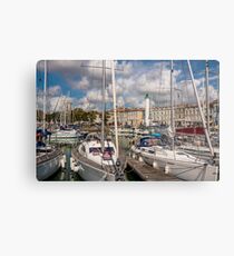View of yachts in the old port, La Rochelle France Metal Print