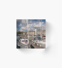 View of yachts in the old port, La Rochelle France Acrylic Block
