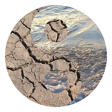 Dry land and water, Yin and Yang symbol