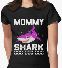 Funny Mommy Shark Doo Doo Doo T-Shirts- Mommy Gift Idea Women's Fitted T-Shirt