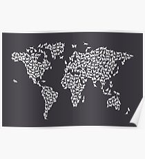 Cats Map of the World Map Poster