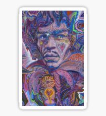 Jimi Psychedelic Haze Rock Poster Sticker