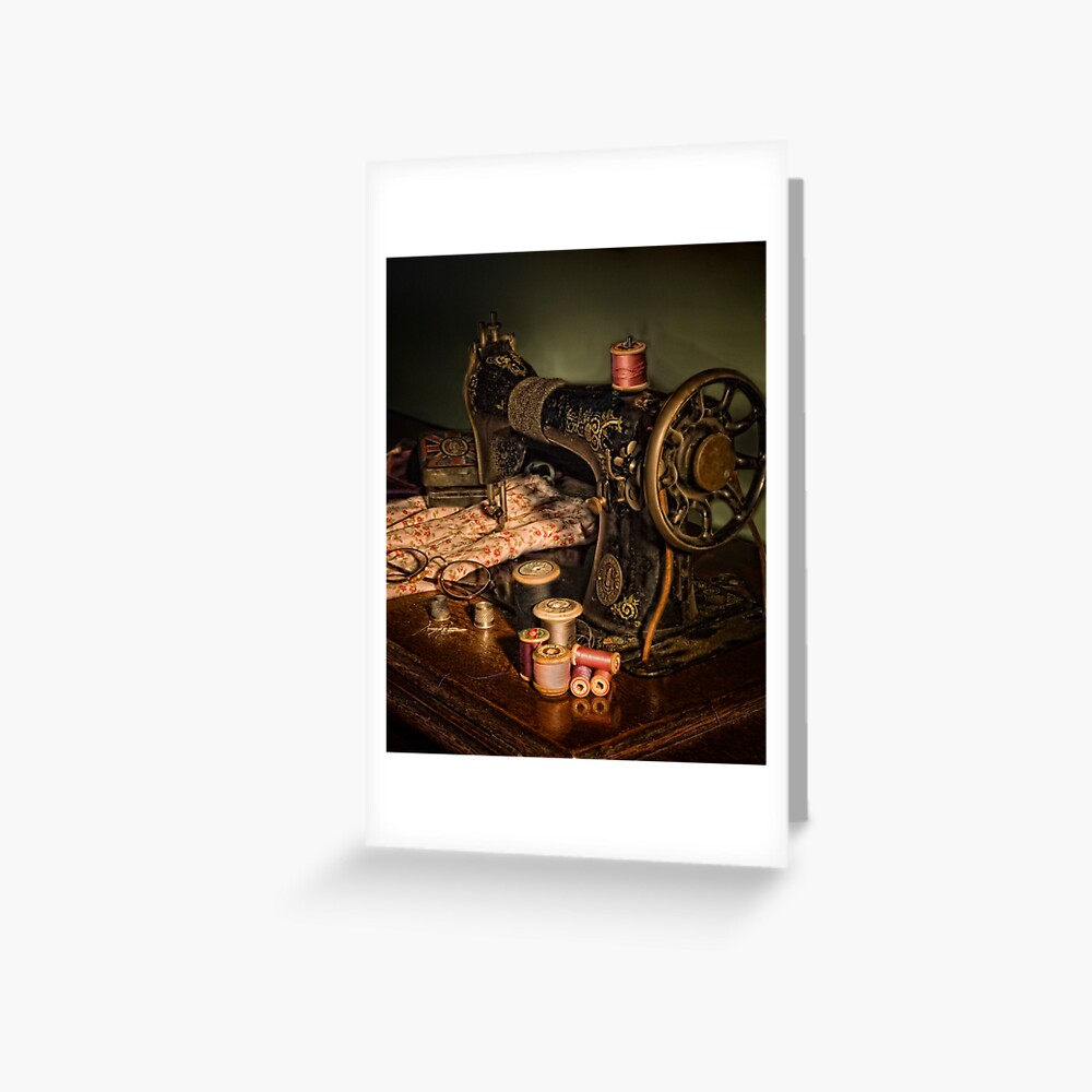 "vintage sewing machine" Greeting Card by utherpen Redbubble