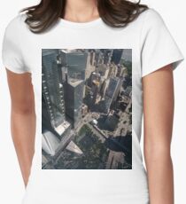 Manhattan, #Manhattan, New York, #NewYork, NYC, #NYC, New York City, #NewYorkCity, Tower Block, #TowerBlock, High-rise building, #HighRiseBuilding Women's Fitted T-Shirt