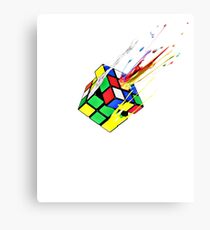 Rubik Cube Liquid Splatter Awesome Design Canvas Print