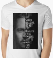 Paul Walker Text Portrait Men's V-Neck T-Shirt