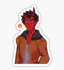 Damien Loves Fire Sticker