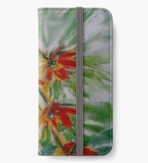flores bonitas amarillas y naranjas al oleo iPhone Wallet/Case/Skin