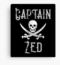 Personalized Captain Zed Shirt Vintage Pirates Shirt Personal Name Pirate TShirt Canvas Print