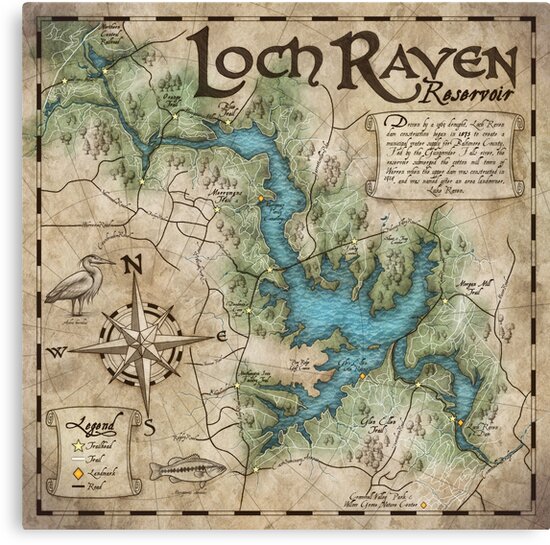loch-raven-reservoir-hiking-trail-map-antique-cartography-canvas