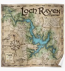 Loch Raven Reservoir Hiking Trail Map - Antique Cartography Poster