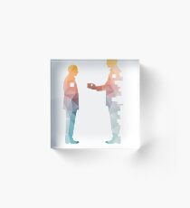 Vintage Father And Son Funny Father's Day T-shirts Acrylic Block