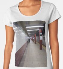 Metro station, #MetroStation, Manhattan, #Manhattan, New York, #NewYork, NYC, #NYC, New York City, #NewYorkCity Women's Premium T-Shirt