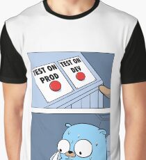 Camiseta gráfica Golang Gopher dos botones