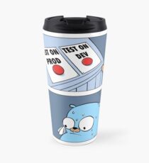 Golang Gopher Two Buttons Travel Mug