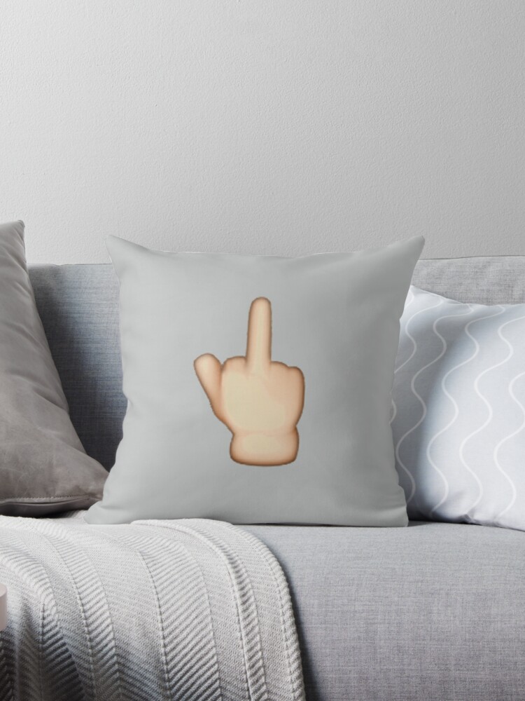 Middle Finger Emoji Throw Pillow By Dxstract