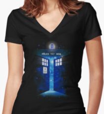 Time Gate Women's Fitted V-Neck T-Shirt