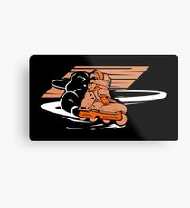 Retro scooter skates Metal Print