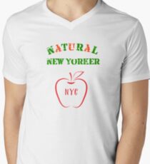 Natural New Yorker Men's V-Neck T-Shirt